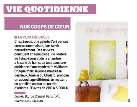 Zeuxis galerie d'art dans le parisien