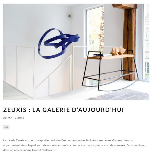 Zeuxis galerie d'art dans le magazine Résidence Décoration