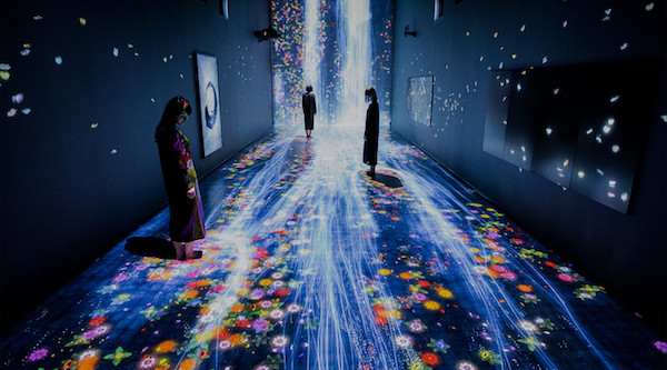 Zeuxis galerie d'art présente l'exposition du collectif teamLab au-delà des limites à la Vilette