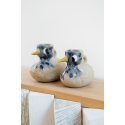 2 bird vases