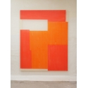 Patchwork composition orange , scarlet red